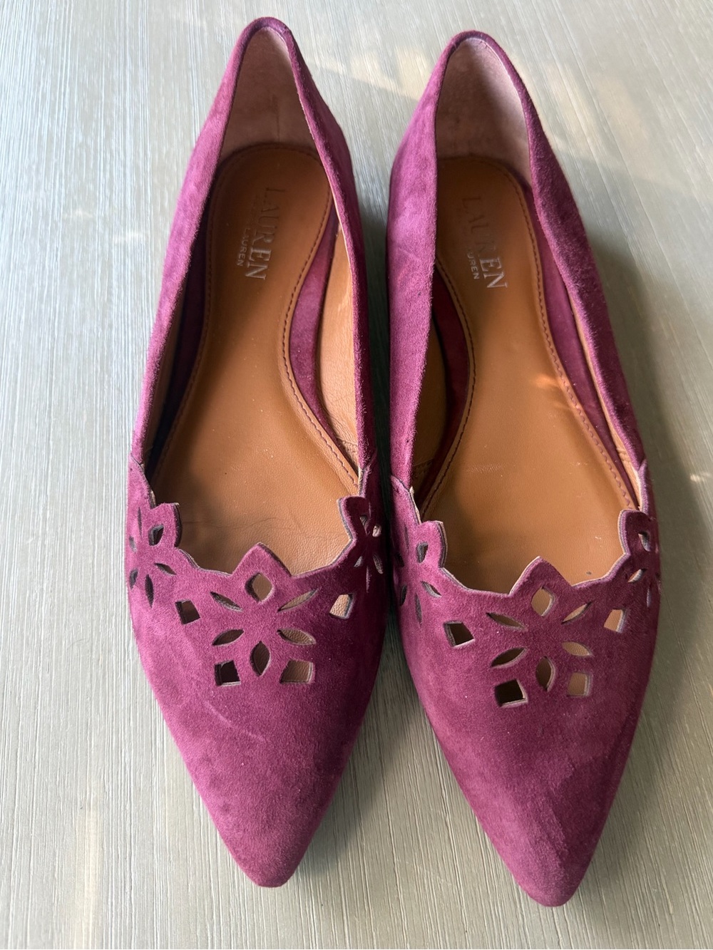 Fall Wine/ burgundy Flats Lauren Ralph Lauren